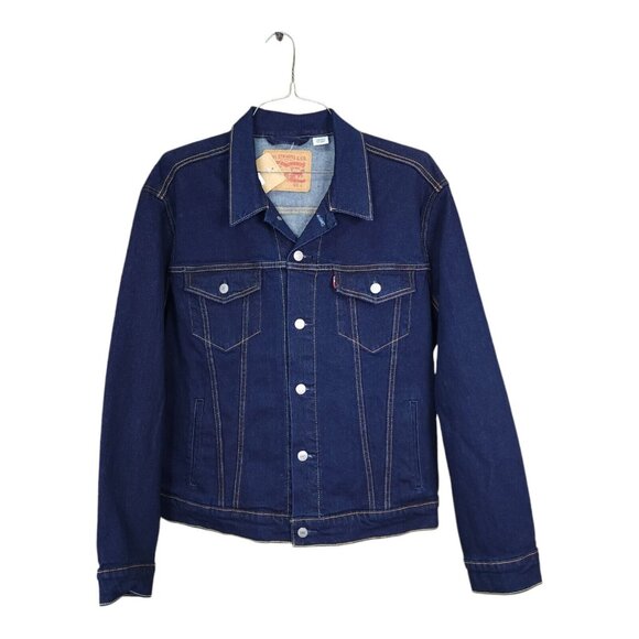 Levi's Other - Levi's Denim Trucker Jacket Men's Size Small Dark Rinse Indigo Cotton Red Tab